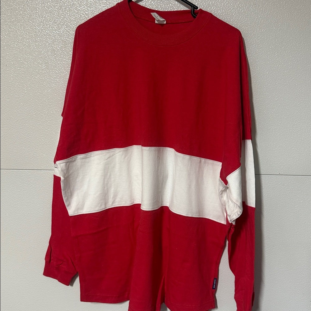 Red and White Long Sleeve Men's Tee